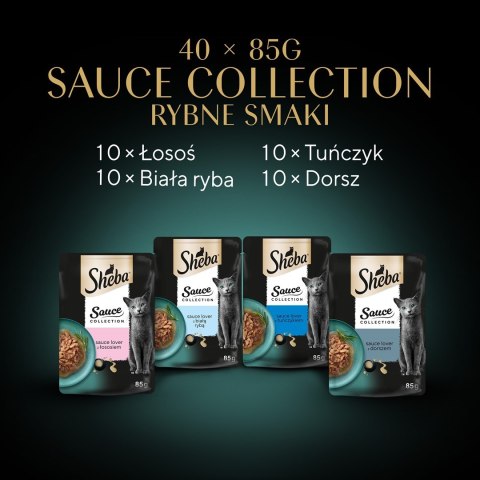 SHEBA Sauce Collection Mix Smaków rybnych w sosie - Mokra karma dla kota - 40x85g