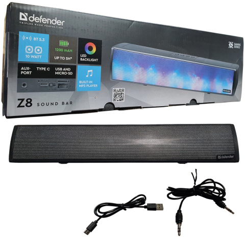 GŁOŚNIK DEFENDER SOUNDBAR Z8 10W LED BLUETOOTH