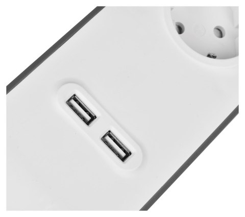 Listwa zasilająca Belkin Power Surge 4-PORT + 2xUSB-A Grey/White Schuko