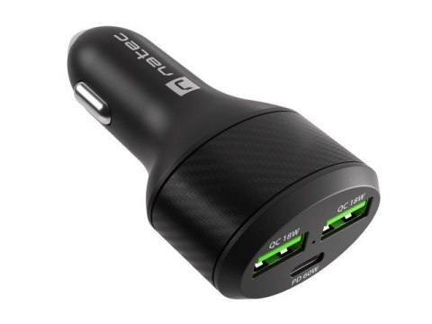 ŁADOWARKA SAMOCHODOWA NATEC CONEY 2X USB 1X USB-C QUICK CHARGE 84W CZARNA