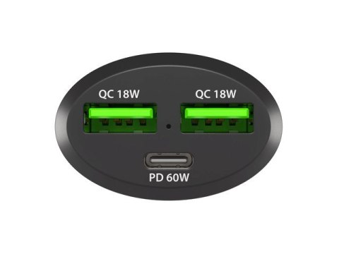 ŁADOWARKA SAMOCHODOWA NATEC CONEY 2X USB 1X USB-C QUICK CHARGE 84W CZARNA