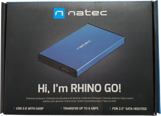 Obudowa na dysk NATEC Rhino Go NKZ-1280 (2.5"; USB 3.0; Aluminium; kolor niebieski)