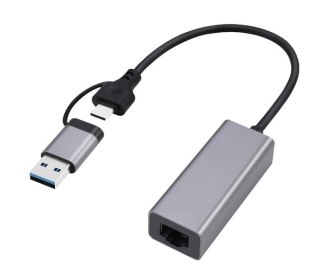 GEMBIRD ADAPTER USB TYP 3.1 + USB-C -> LAN RJ45 GIGABIT 15CM