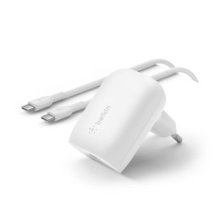 BELKIN ŁADOWARKA KĄTOWA 30W USB-C, PD, PPS + KABEL USB-C, BIAŁA