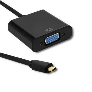 Qoltec Adapter Micro HDMI D męski | VGA żeńskie | 0.2m