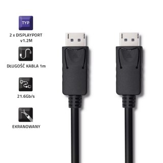 Qoltec DisplayPort v1.2 męski | DisplayPort v1.2 męski | 5K | 2m