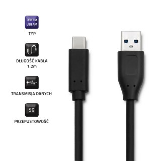 Qoltec Kabel USB 3.1 typ C męski | USB 3.0 A męski | 1.2m