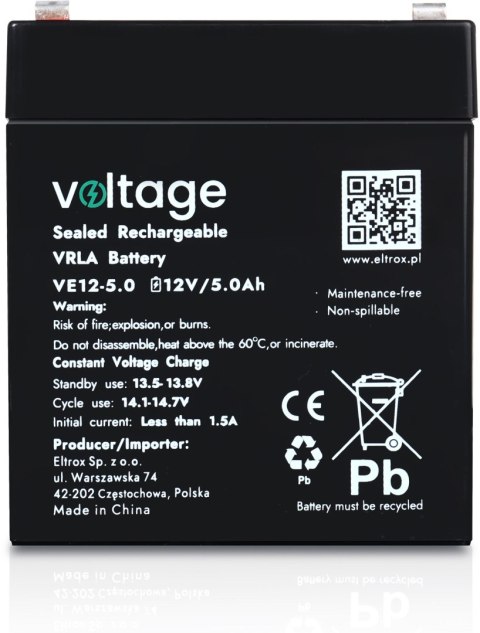 Akumulator AGM Voltage 12V 5.0Ah VE12-5.0