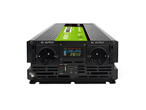 GREEN CELL PRZETWORNICA LCD 24V/230V 3000W/6000W CZYSTY SINUS INVGC24P3000LCD