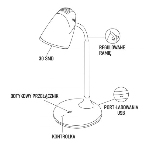 MONTIS MT044 LAMPKA BIURKOWA LED AKUMULATOROWA