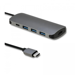 Qoltec Adapter USB 3.1 C męski / 3x USB 3.0 żeńskie | USB typ C żeński |HDMI żeńskie