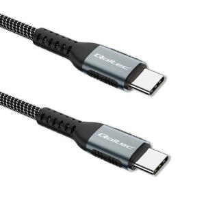 Qoltec Kabel USB 2.0 typ C | USB 2.0 typ C 100W | QC 3.0 | PD | 1.5m | Czarny