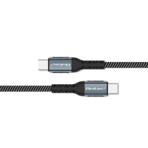 Qoltec Kabel USB 2.0 typ C | USB 2.0 typ C 100W | QC 3.0 | PD | 1m | Czarny