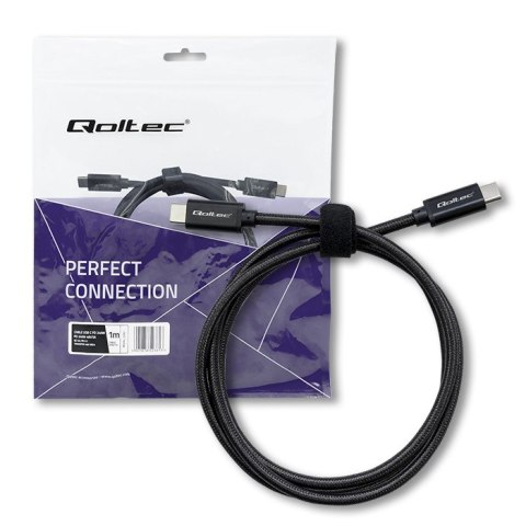 Qoltec Kabel USB 2.0 typ C | USB 2.0 typ C 240W | QC 5.0 | PD | 1m | Czarny