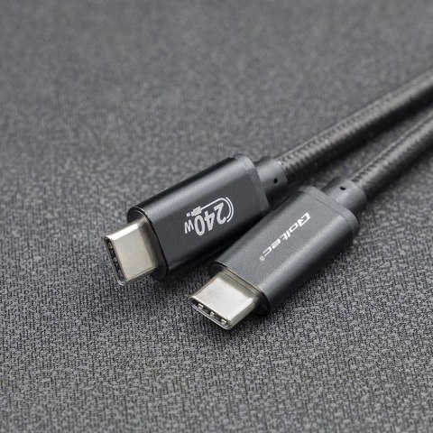 Qoltec Kabel USB 2.0 typ C | USB 2.0 typ C 240W | QC 5.0 | PD | 1m | Czarny