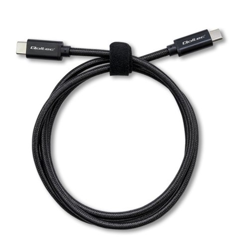 Qoltec Kabel USB 2.0 typ C | USB 2.0 typ C 240W | QC 5.0 | PD | 1m | Czarny