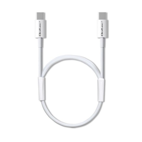 Qoltec Kabel USB 2.0 typ C | USB 2.0 typ C 60W | QC 3.0 | PD | 1.5m | Biały