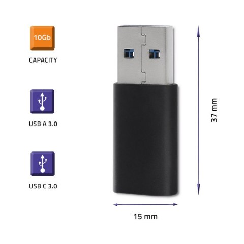 Qoltec Adapter USB typ A męski | USB typ C żeński