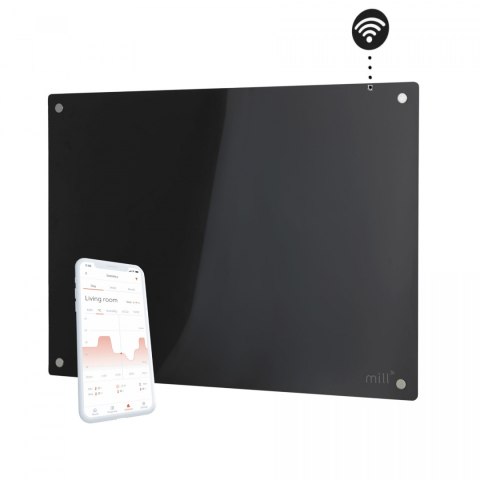 Szklany panel grzewczy Wifi + Bluetooth + wyświetlacz LED MILL GL600WIFI3 BLACK