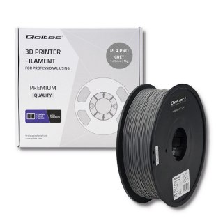 Qoltec Profesjonalny filament do druku 3D | PLA PRO | 1.75mm | 1kg | Grey