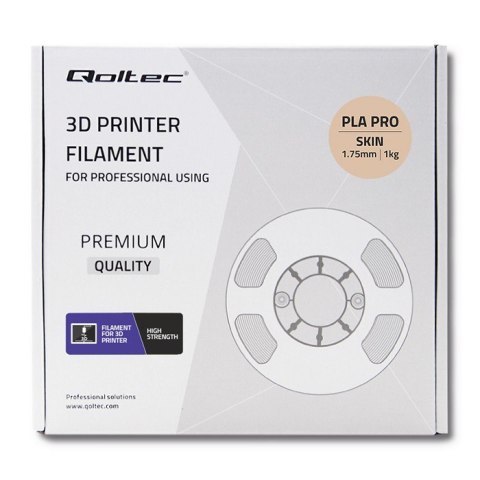 Qoltec Profesjonalny filament do druku 3D | PLA PRO | 1.75mm | 1kg | Skin