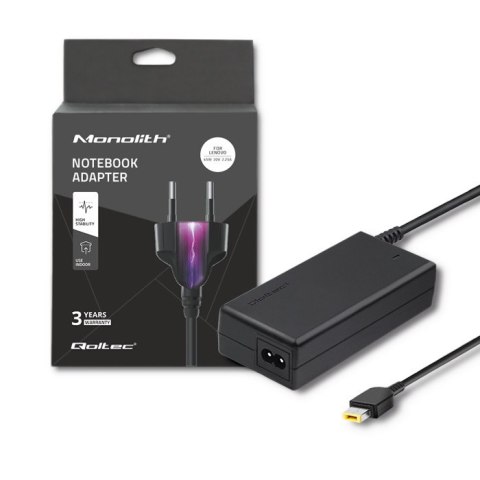 Qoltec Zasilacz do Lenovo 45W | 20V | 2.25A | Slim tip+pin | +kabel zasilający