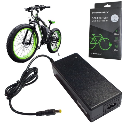 Ładowarka Qoltec do baterii roweru elektrycznego 36V | 42V | 2A | 5.5*2.5 Ładowarka Qoltec do baterii roweru elektrycznego 36V | 42V | 2A | 5.5*2.5