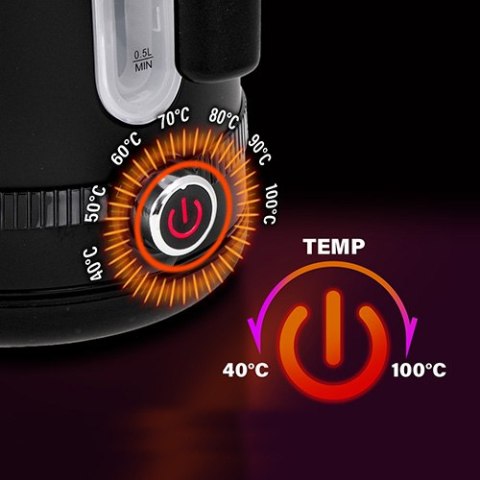 Czajnik metalowy 1,7L z LCD & regulacją temperatury