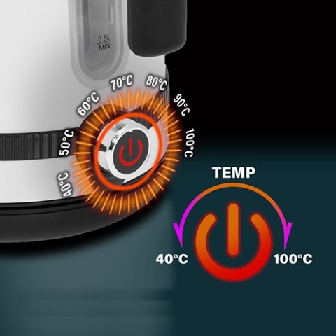 Czajnik metalowy 1,7L z LCD & regulacją temperatury