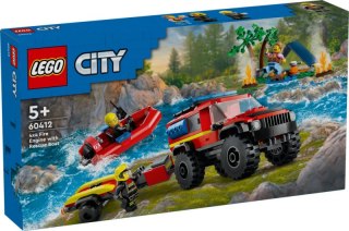 LEGO 60412 City - Terenowy wóz strażacki z łodzią ratunkową