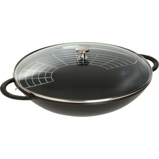 Wok żeliwny z pokrywką Staub - Czarny, 37 cm