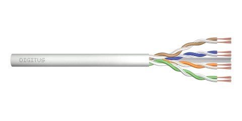 Kabel typu linka DIGITUS kat.6, U/UTP, AWG 26/7, LSOH, 305m, szary, szpula