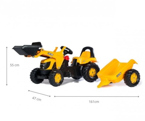 Rolly Toys 023837 Traktor Rolly Kid JCB z łyżką i przyczepą