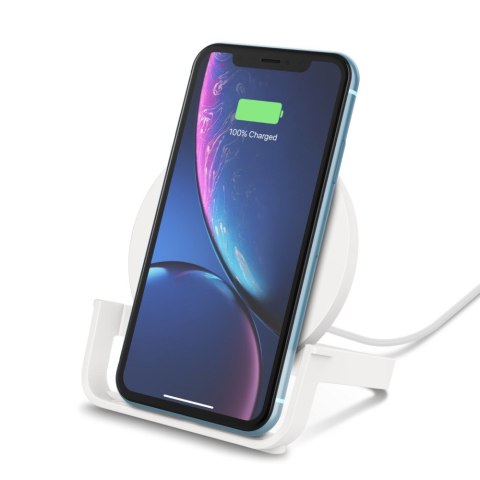 10W WIRELESS CHARGING STAND/MICROUSBCABLE W/POWER SUPP WHITE