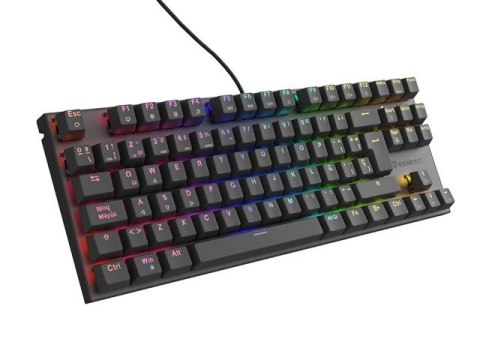 KLAWIATURA DLA GRACZY GENESIS THOR 303 TKL ES PODŚWIETLENIE RGB MECHANICZNA RED CZARNA HOT SWAP