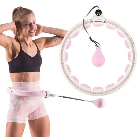 HHW06 HULA HOP PINK Z WYPUSTKAMI I OBCIĄŻNIKIEM + LICZNIK HMS