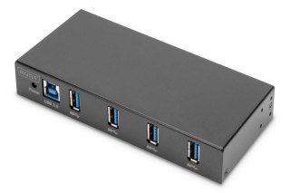 Hub/Koncentrator DIGITUS przemysłowy 4-portowy USB 3.0 SuperSpeed aktywny metalowa konstrukcja szyna DIN