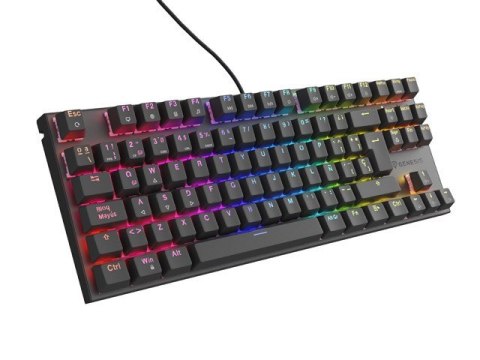 KLAWIATURA DLA GRACZY GENESIS THOR 303 TKL ES PODŚWIETLENIE RGB MECHANICZNA SILENT SWITCH CZARNA HOT