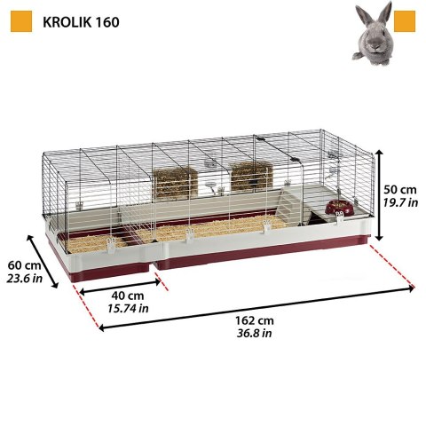 KROLIK 160 - klatka dla królików (składana)