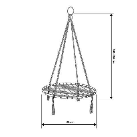 Huśtawka Bocianie Gniazdo Hamak Wiszący Ogrodowy Czarny ROYOKAMP 80 cm