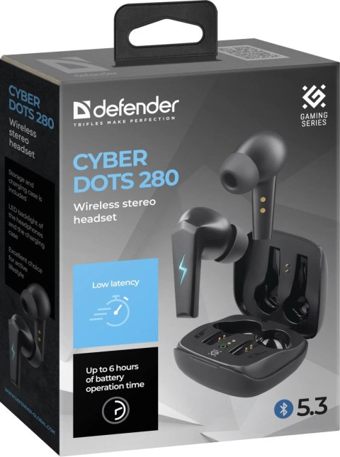 SŁUCHAWKI DEFENDER BLUETOOTH CYBERDOTS 280 GAMING CZARNE