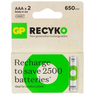 Akumulatorki AAA/R03 GP ReCyko Ni-MH 650mAh - 2 sztuki