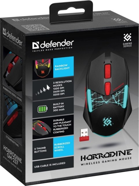 MYSZ DEFENDER GM-237 HORRODINE RF 3200dpi 6P CZARNA