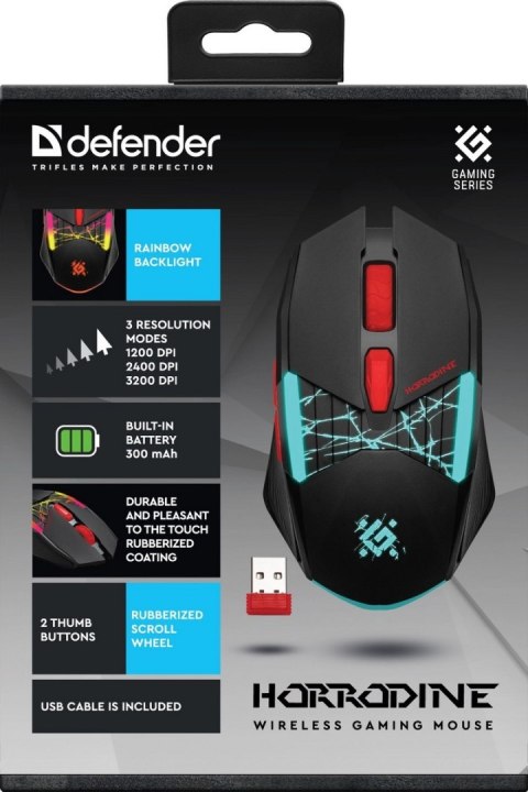 MYSZ DEFENDER GM-237 HORRODINE RF 3200dpi 6P CZARNA