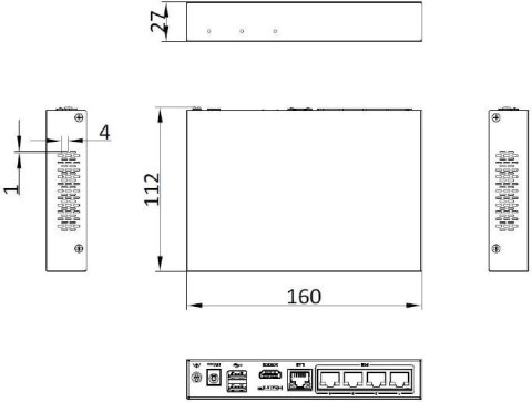 Rejestrator IP Hilook by Hikvision 4 kanałowy 4MP SSD-NVR-4MP/4P (1T)