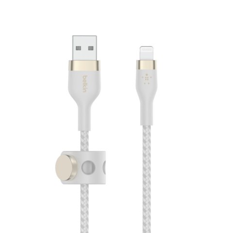 BELKIN KABEL USB-A - LTG OPLOT SILICONE 3M BIAŁY