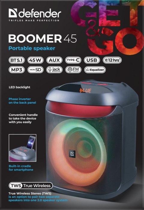 GŁOŚNIK DEFENDER BOOMER 45 BLUETOOTH 45W