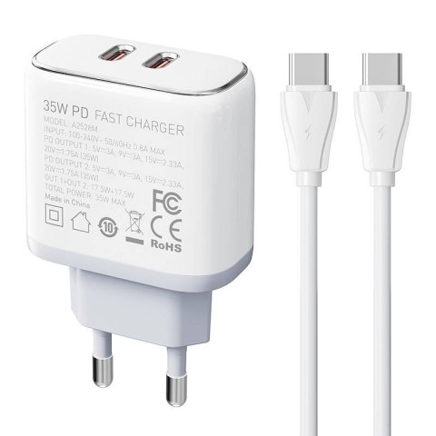Ładowarka sieciowa LDNIO A2528C 2USB-C 35W + Kabel USB-C - USB-C Ładowarka sieciowa LDNIO A2528C 2USB-C 35W + Kabel USB-C - USB-C