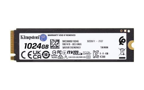 Dysk SSD Kingston KC3000 (1TB; M.2 2280; PCIe 4.0 x4 NVMe; SKC3000S/1024G)