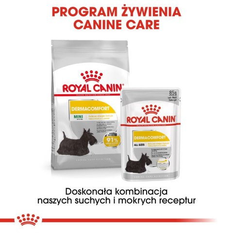 ROYAL CANIN Mini Dermacomfort - karma sucha dla psów dorosłych ras małych o wrażliwej skórze, skłonnej do podrażnień - 3kg